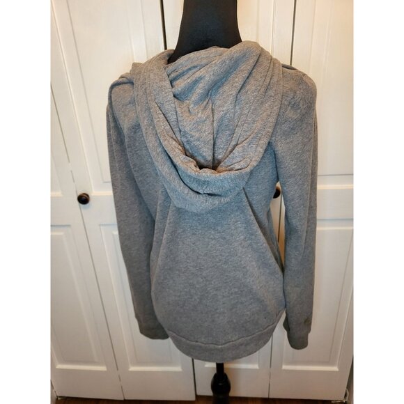 Hollister Gray Fleece Zip Up Hoodie Kangaroo Pocket M Activewear Athleisure - Picture 2 of 7